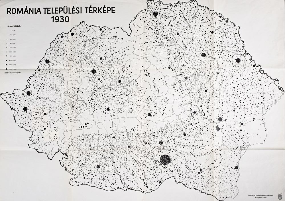 Románia települési térképe 1930. Románia települési térképe 1930.