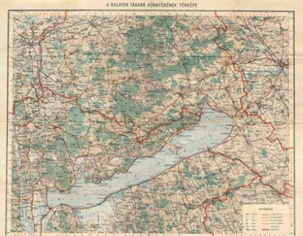 A Balaton tágabb környékének térképe. A Balaton tágabb környékének térképe. Mérték: 1:200 000.