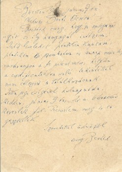 Heller Bernát (1871-1943)  Heller Bernát (1871-1943) orientalista, irodalomtörténész, az Országos Rabbiképző Intézet tanárának autográf levele Nádas Bertalan ügyvéd részére 1931-ből.