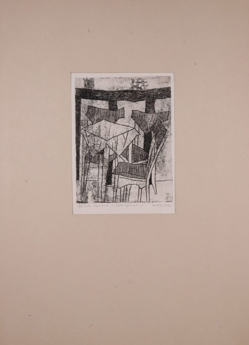 Kádár György (1912-2002): Székek asztalal - Image 2