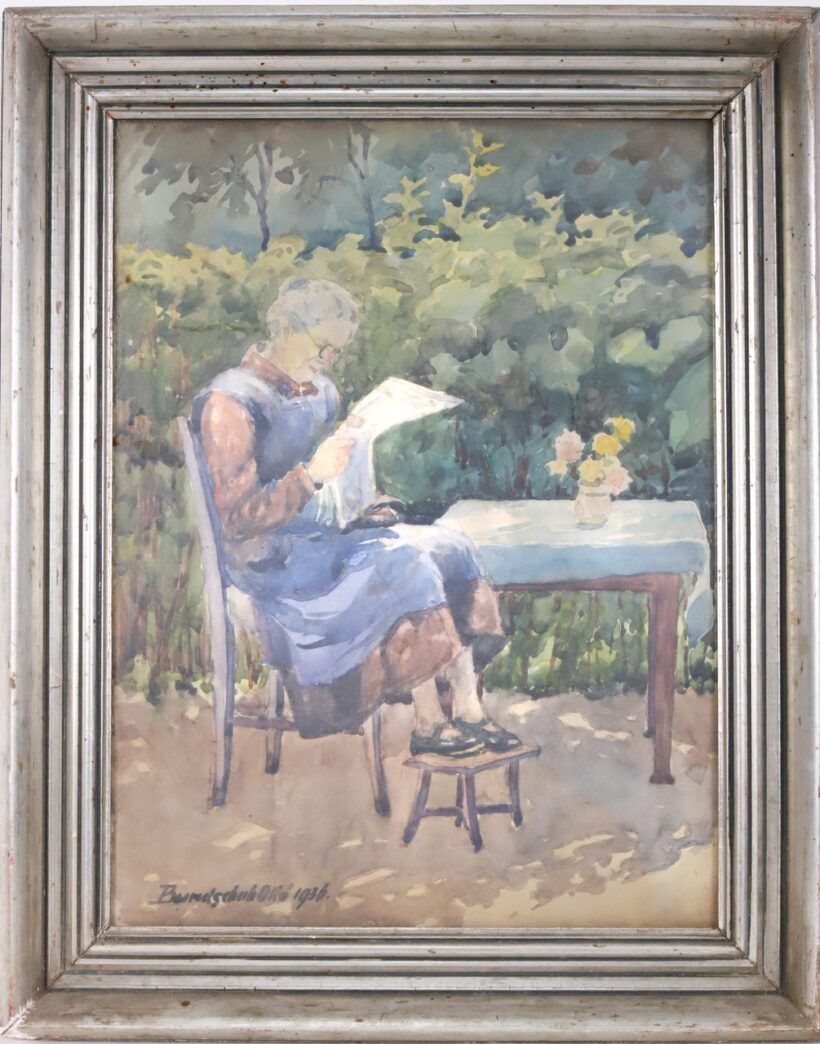 Bundschuh Ottó (1885-): Újságolvasás - Image 2