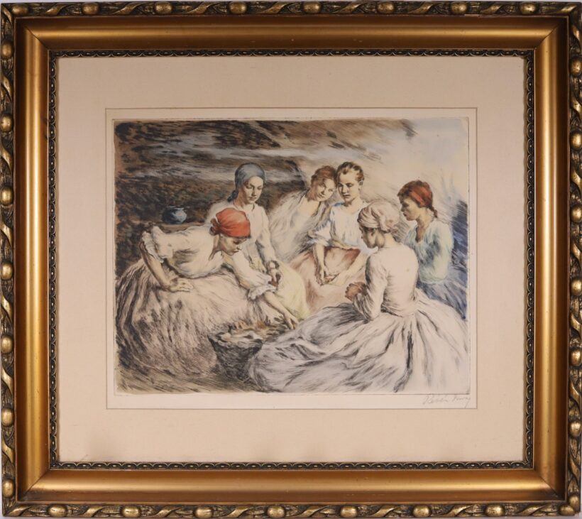 Révész Imre (1859-1945): Kukoricahántás - Image 2