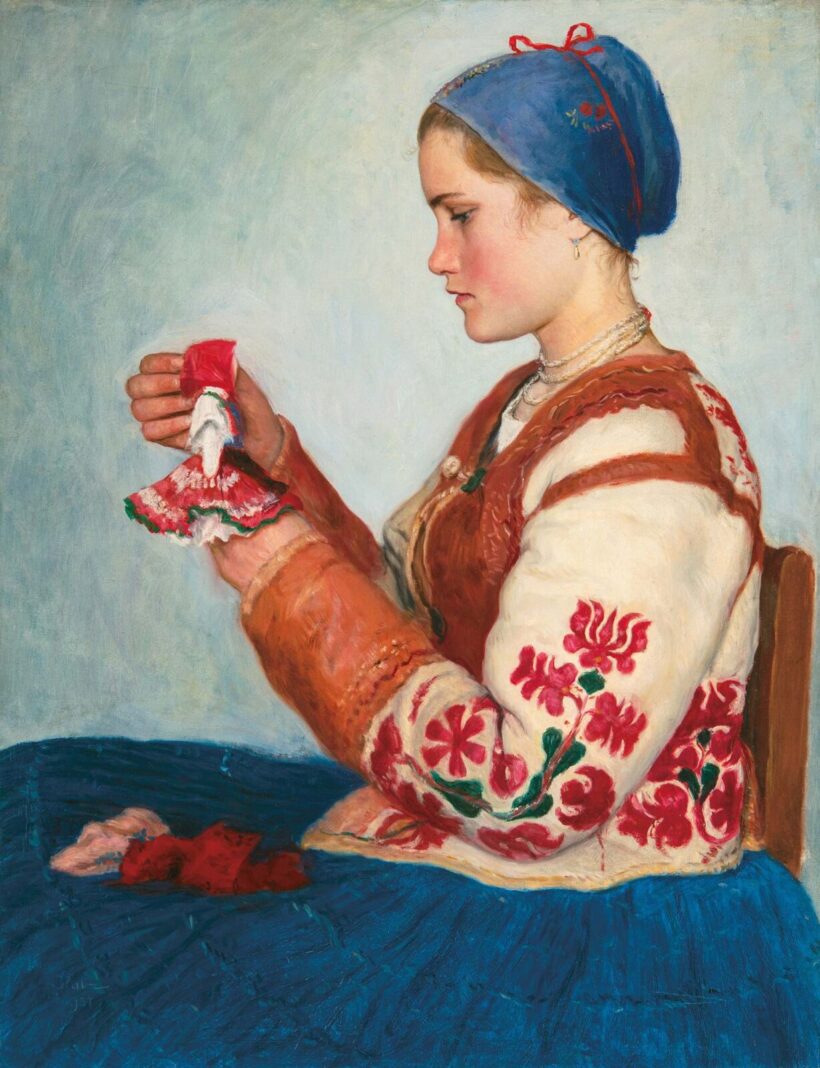 Glatz Oszkár (1872-1958): Kislány babával, 1937