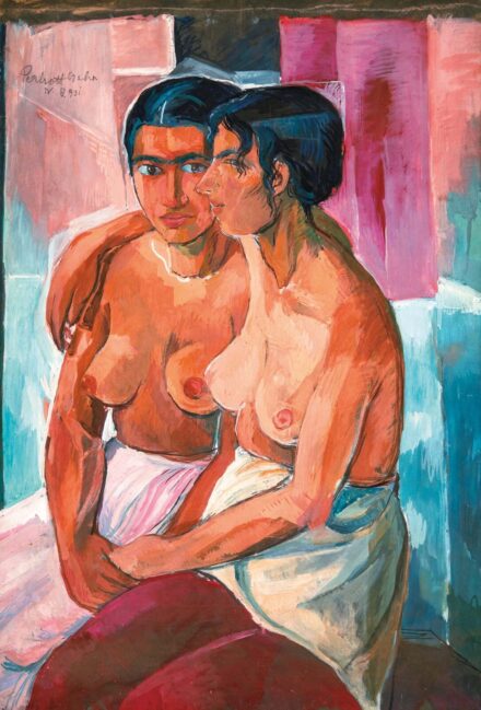 Perlrott-Csaba Vilmos (1880-1955): Két nagybányai modell (Kettős akt), 1931