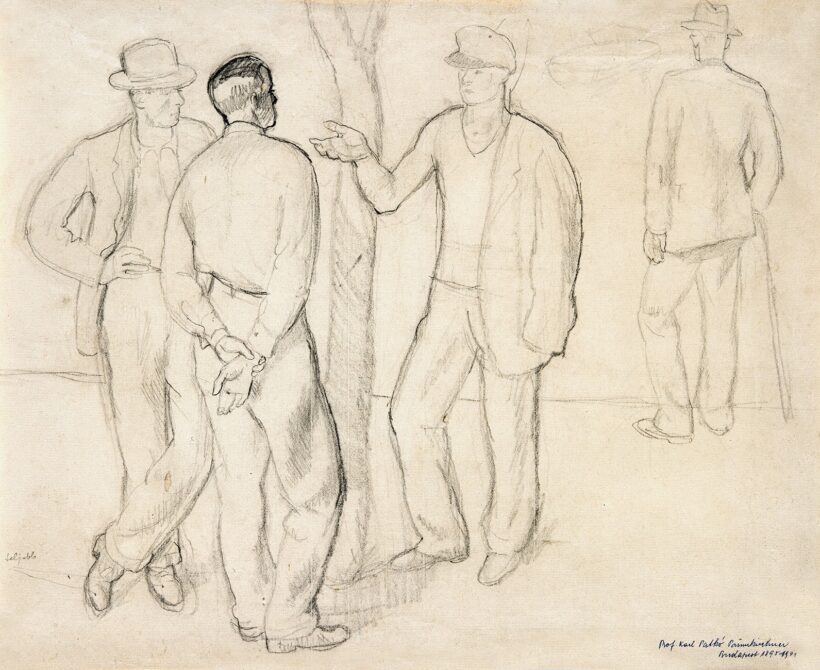 Patkó Károly (1895-1941): Olasz társaság (Tanulmány a Lerici c. képhez), 1930-as évek
