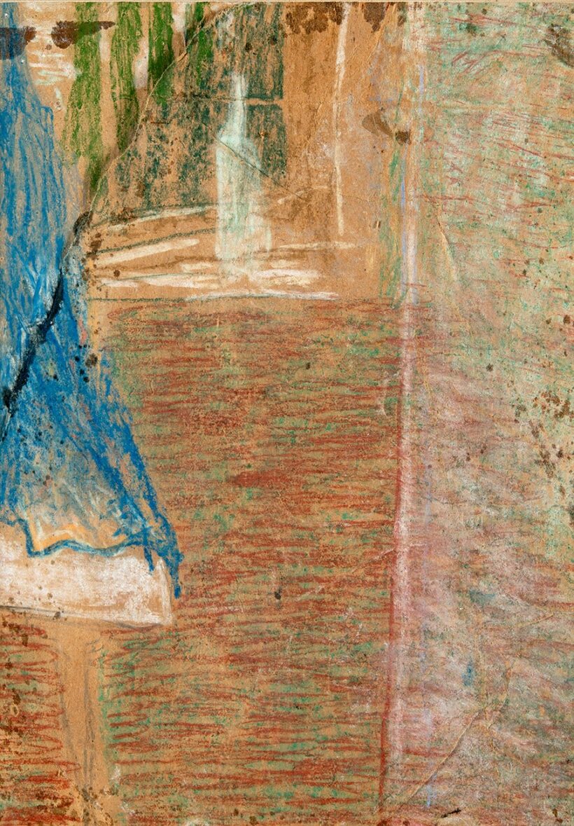 Gedő Ilka (1921-1985): Kék függöny, borospalack, 1949