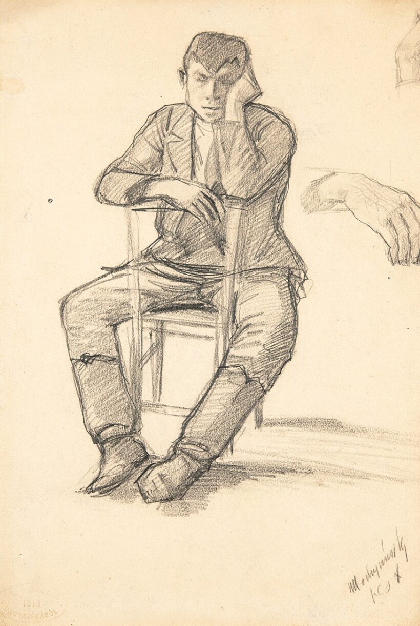 Mednyánszky László (1852-1919): Széken ülő fiú