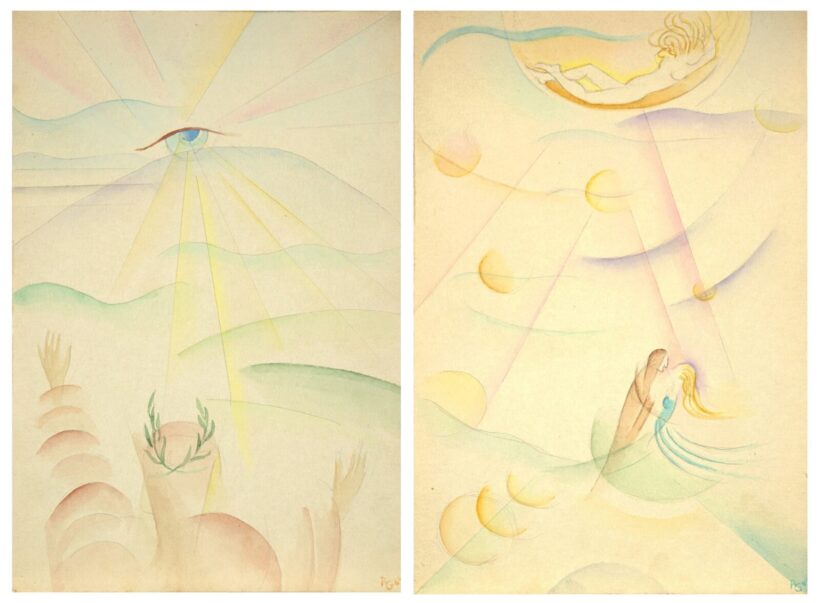 Ruttkay György (1898-1975): Illusztráció Dante Isteni Színjáték Paradicsom sorozathoz – 2 műalkotás, 1964