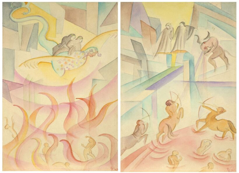 Ruttkay György (1898-1975): Illusztráció Dante Isteni Színjáték Pokol sorozathoz – 2 műalkotás, 1963