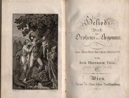 Antik könyvek. (Hésziodosz) Hesiod Antik könyvek. (Hésziodosz) Hesiod: Hesiod's Werke und Orpheus der Argonaut. Aus dem Griechischen übersetzt von Ioh. Heinrich Voss.