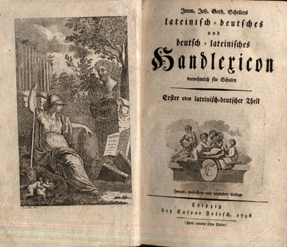 Antik könyvek. Scheller, Imm(aneuel) Joh(ann) Gerh(ard) Antik könyvek. Scheller, Imm(aneuel) Joh(ann) Gerh(ard): Lateinisch-deutsches und deutsch-lateinisches Handlexicon vornehmlich für Schulen. Zweite, verbesserte und vermehrte Auflage. I-II. kötet.