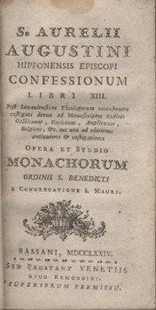Antik könyvek. (Szent Ágoston) Augustinus Aurelius Antik könyvek. (Szent Ágoston) Augustinus Aurelius: S. Aurelii Augustini Hipponensis episcopi Confessionum libri XIII.