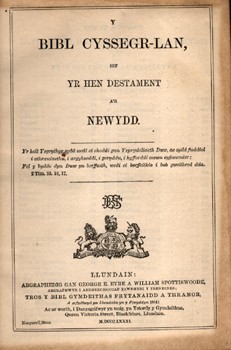 Biblia. Y Bibl Cyssegr-lan Sef Yr Hen Destament.  Biblia. Y Bibl Cyssegr-lan Sef Yr Hen Destament. Velszi Biblia.