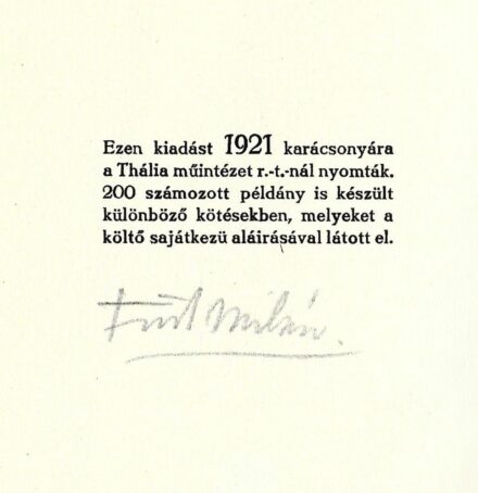 Füst Milán Füst Milán: Az elmúlás kórusa. Aláírt példány.