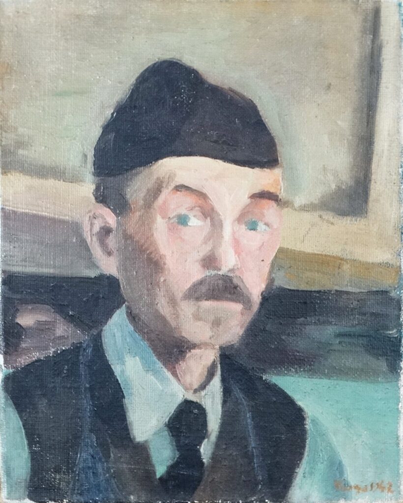 Varga József(1922-2021): Vajdahunyad 1936, Férfi portré 1942, Virágcsendélet 1946 - Image 3