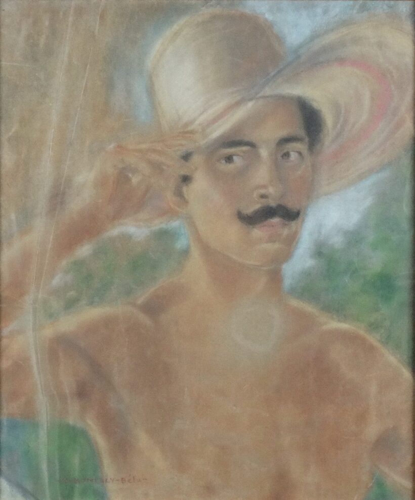 Kontuly Béla (1904 - 1983) Szalmakalapban: