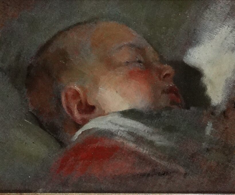 Zombory-Moldován Béla (1885-1967): Alvó gyermek , festő paletta - Image 2