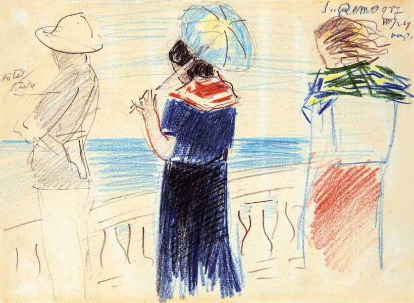 Vaszary János (1867-1939): San Remo - Balkonon, 1937