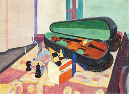 Vörös Géza (1897-1957): Csendélet hegedűvel és Matisse-könyvvel, 1932