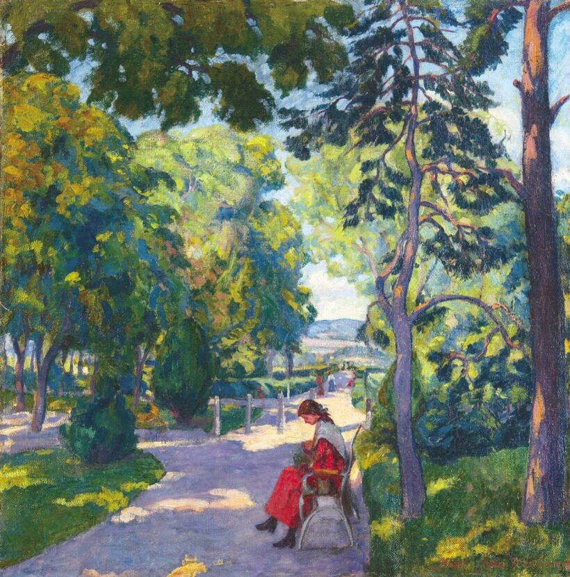 Kádár Géza (1878-1952): Parkban, 1917