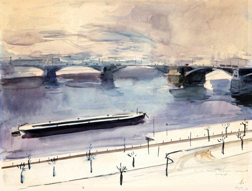 Bernáth Aurél (1895-1982): Ködös téli Margit híd, 1952