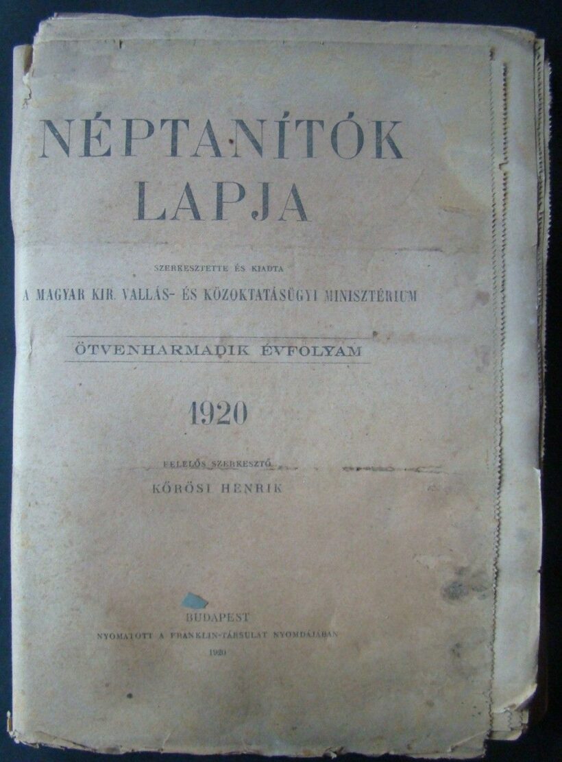 1920 Néptanítók Lapja a Magyar Kir. Vallás - és Közoktatási Minisztérium lapja / Teljes év