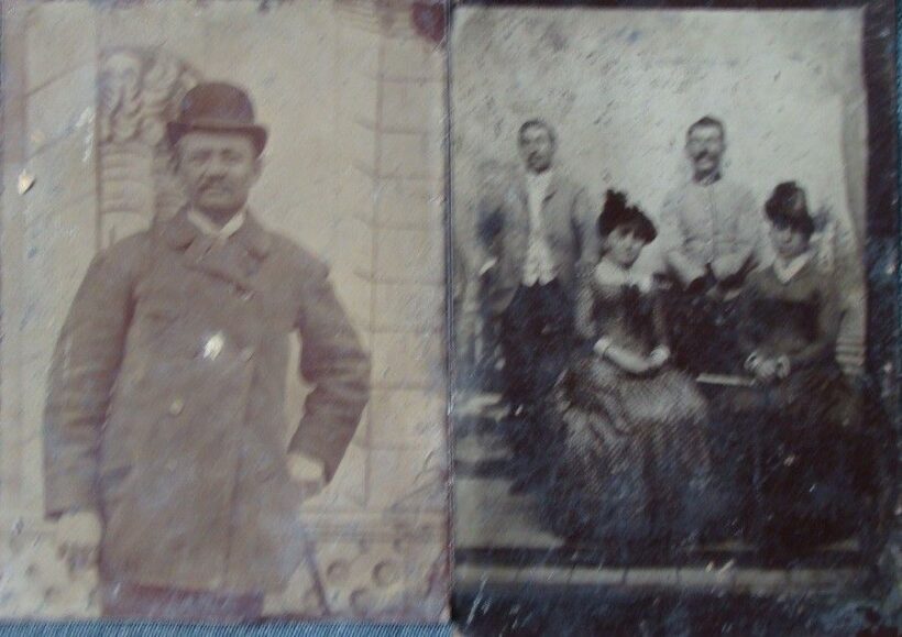 cca 1880 2 db fémlemezre készült fénykép ( ferrotípia)