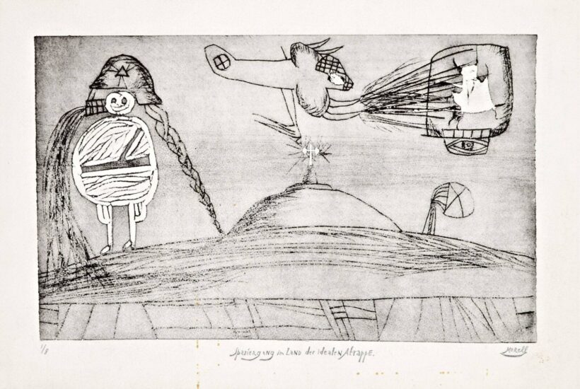 Pit Morell (Kassel, 1939 - ) - Spaziergang im Land der idealen Atrappe