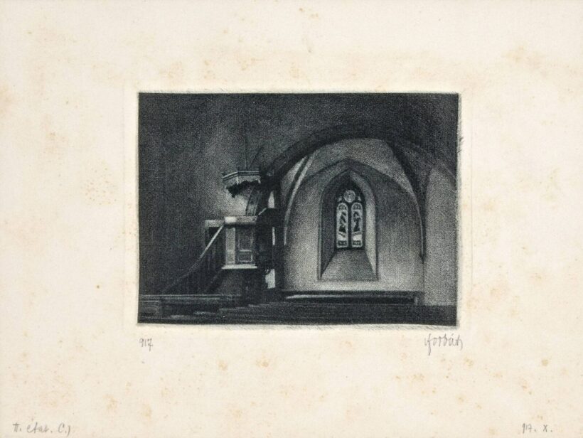 Forbát Alfréd (Pécs, 1897 - Vällingen, 1972) - Templombelső, 1917