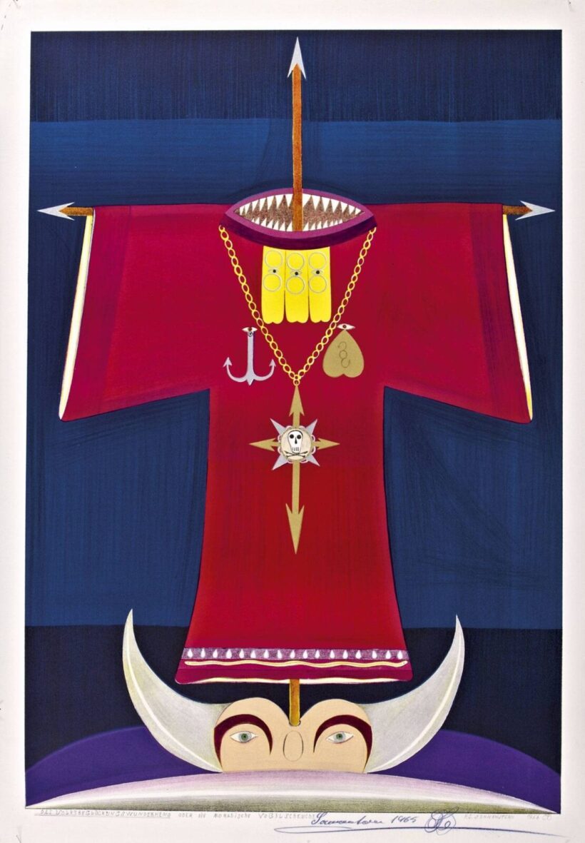 Friedrich Schröeder-Sonnenstern (Tilsit, 1892 - Berlin, 1982) - Das Volksbeglückungswunderhemd oder die moralische vogelscheuche, 1965