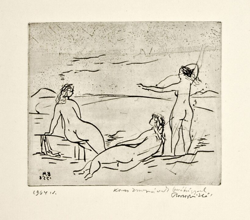 Borsos Miklós (Nagyszeben, 1906 - Budapest, 1990) - Fürdőzők, 1958