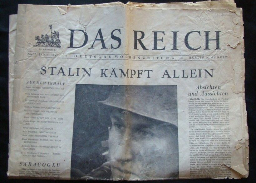 45-1157 1942 aug. 30. Das Reich. Deutsche Wochenzeitung, német hetilap háborús propagandával / széle szakadozott