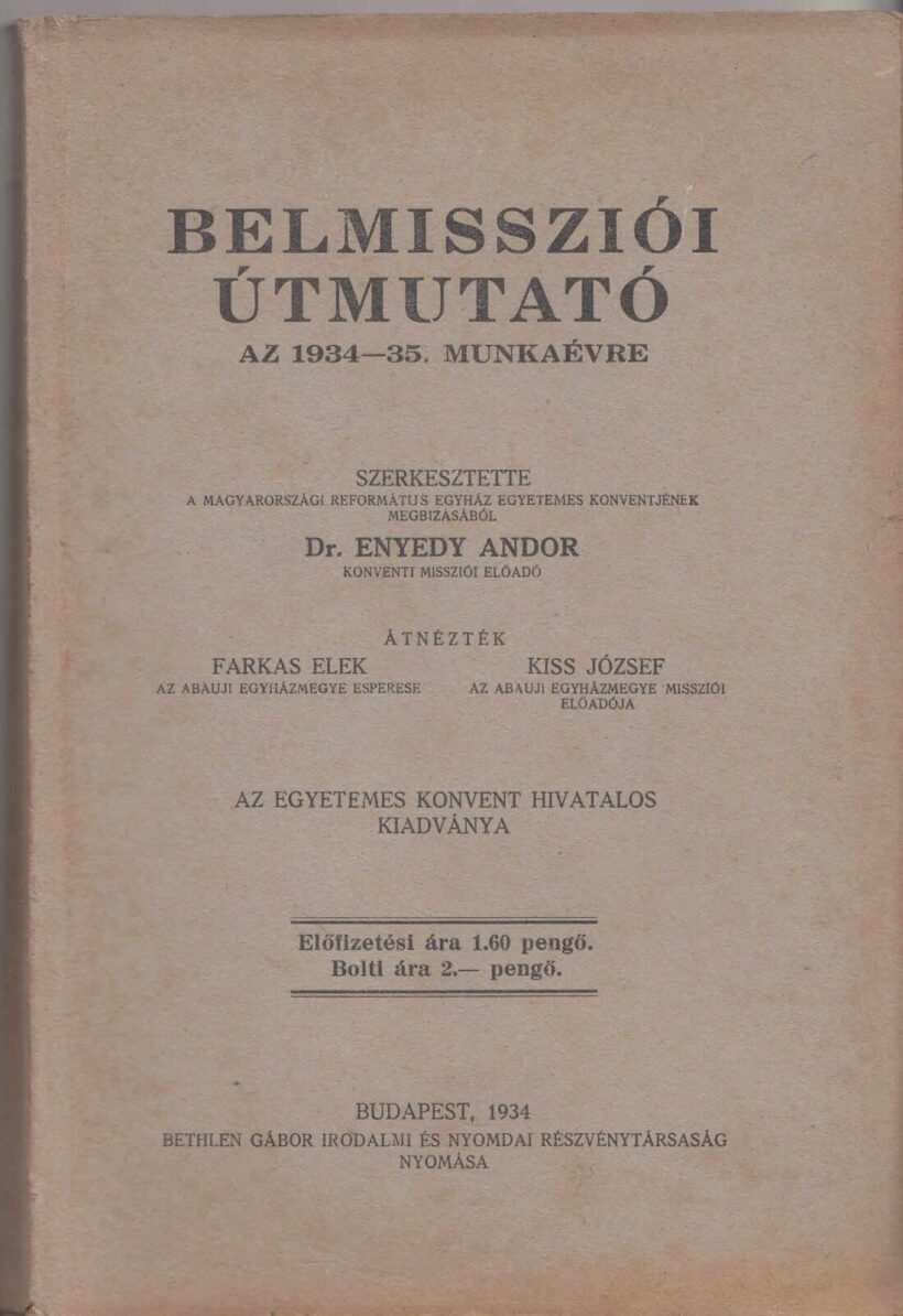 45-1351 Belmissziói útmutató az 1934-35. évre