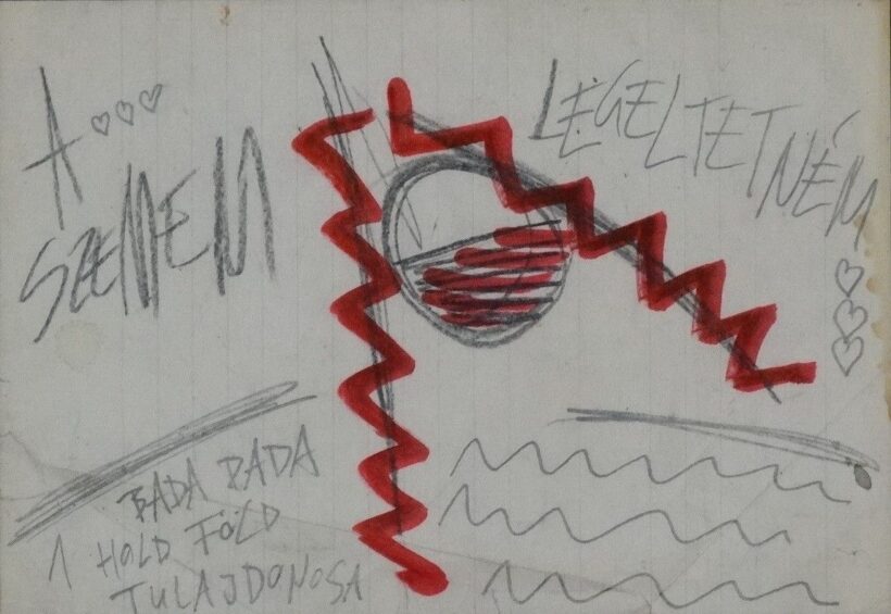 Bada Dada (1963 - 2006): A szemem legeltetném, ötletjegyzet a "Tüzesvíz" kiállításhoz, 2001.