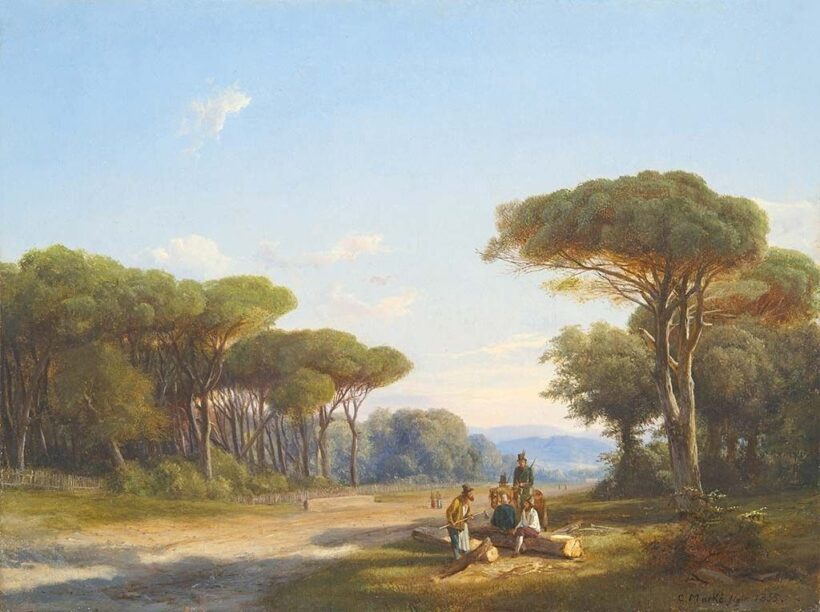 Ifj. Markó Károly (1822 - 1891) Jelenet a tisztáson, 1855