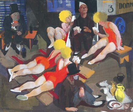 Aba-Novák Vilmos (1894-1941) Cirkuszi jelenet (Kártyázó komédiások), 1931