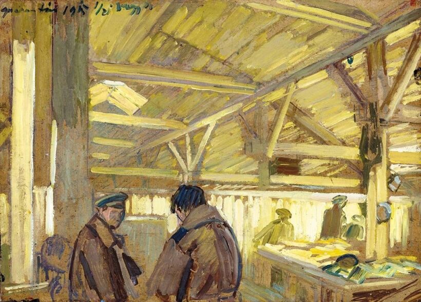 Vaszary János (1867-1939) Orosz foglyok a barakkban, 1915