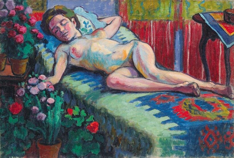 Pechán József (1875-1922) Modell a pamlagon, 1912 körül