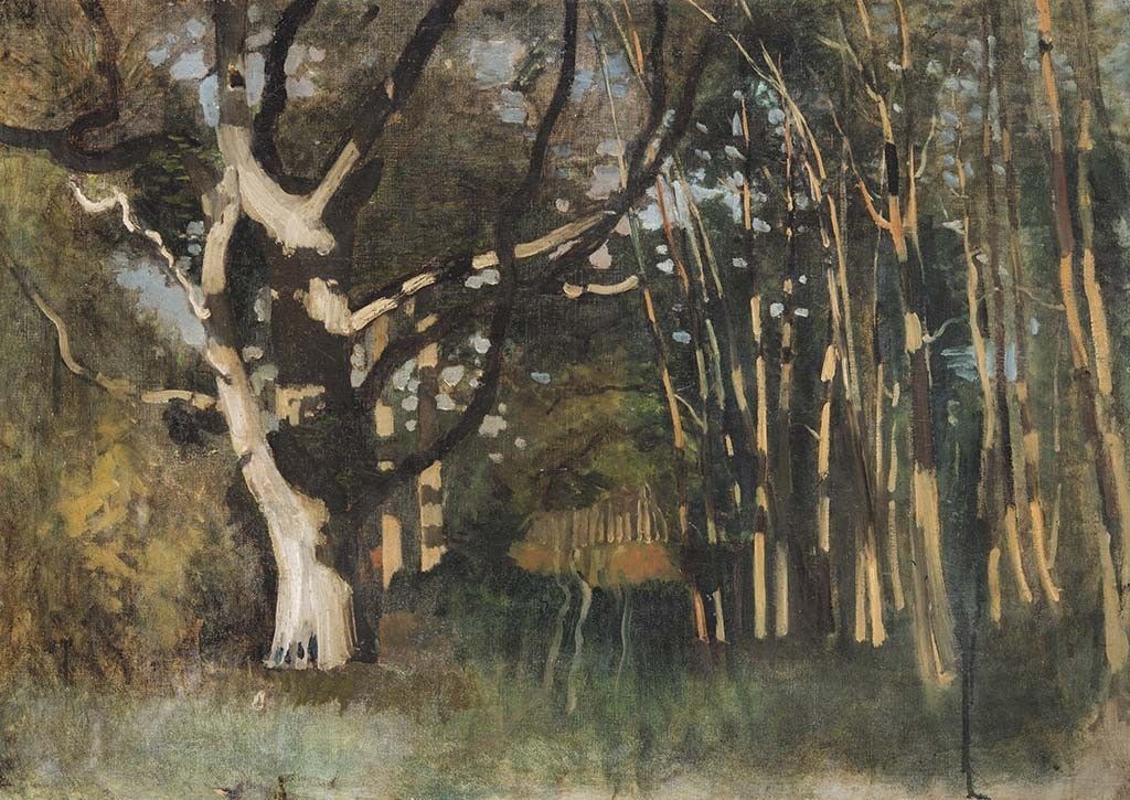 Paál László (1846-1879) Erdő napsütésben, 1872 körül