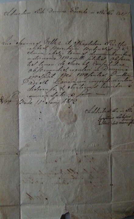 46-105 1812. Ex offo (teljes tartalommal) helyben "Buda"