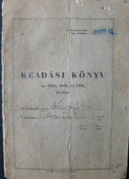 46-1250 1954-56 Beadási könyv