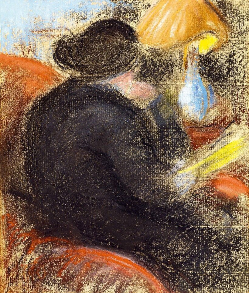 Rippl-Rónai József:Lámpánál olvasó nő, 1900 körül