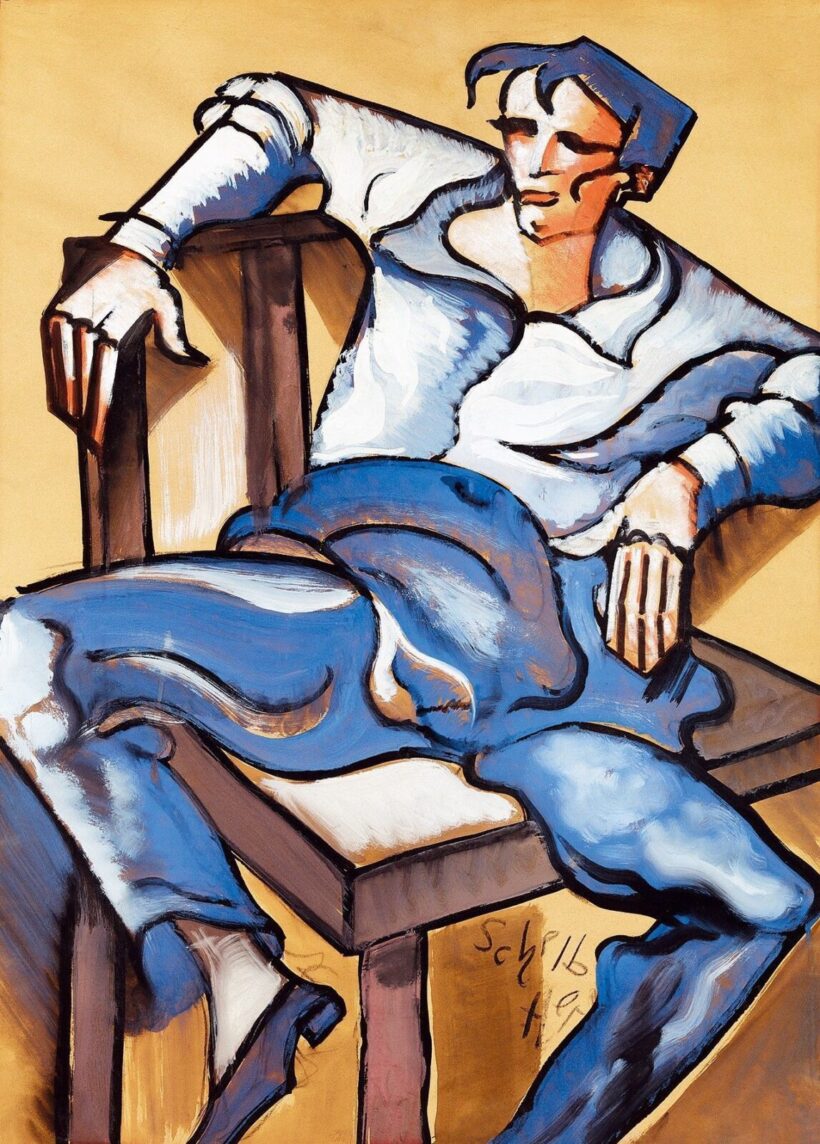 Scheiber Hugó:Széken ülő csavargó, 1930-as évek