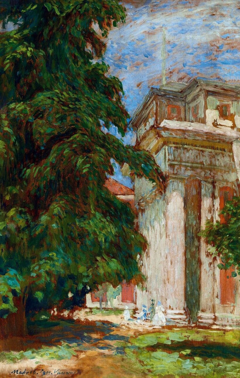 Vaszary János:Madridi emlék (A Prado Múzeum főbejárata), 1905