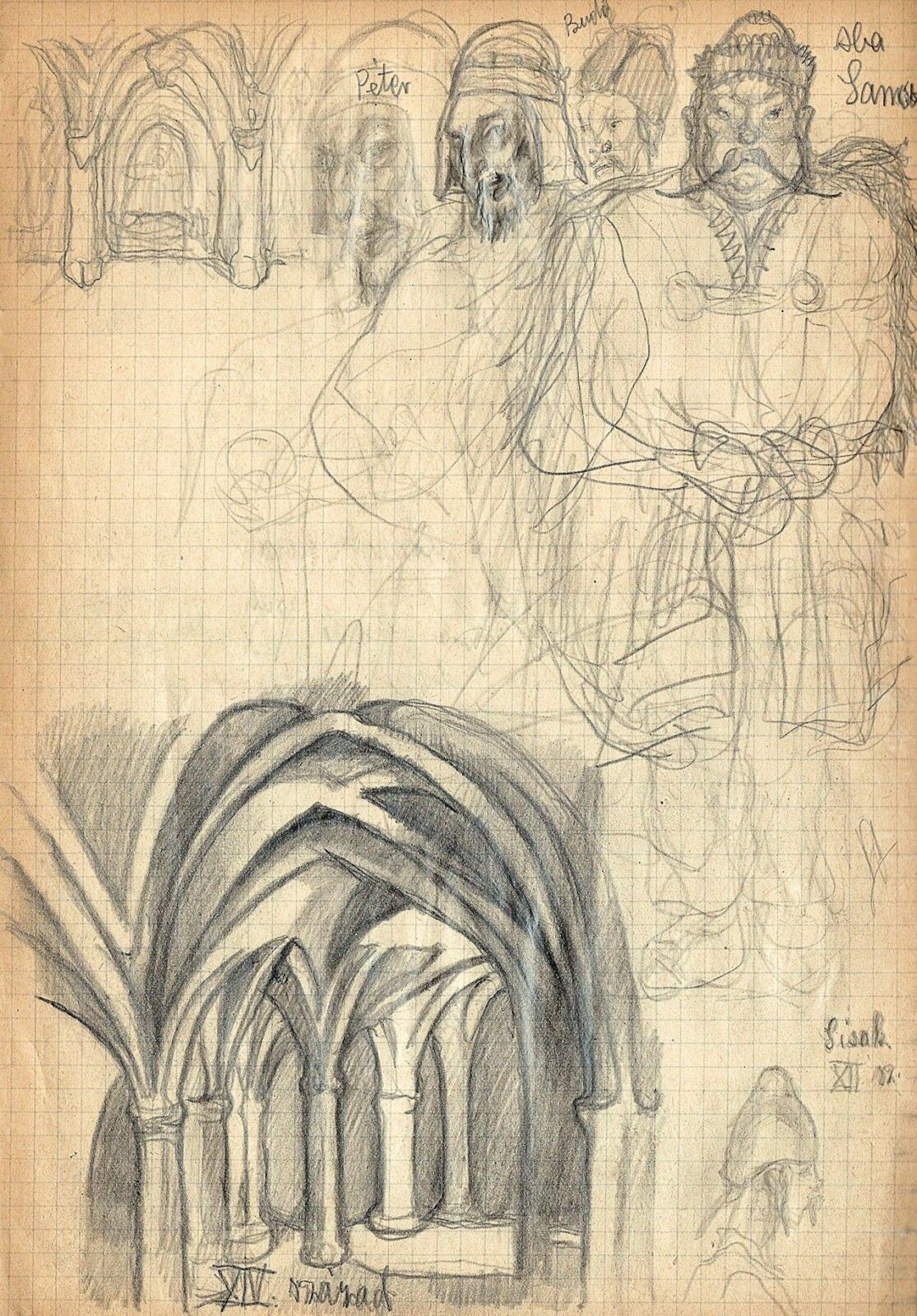 Batthyány Gyula:Batthyány Gyula 33db különböző témájú rajza - Image 3