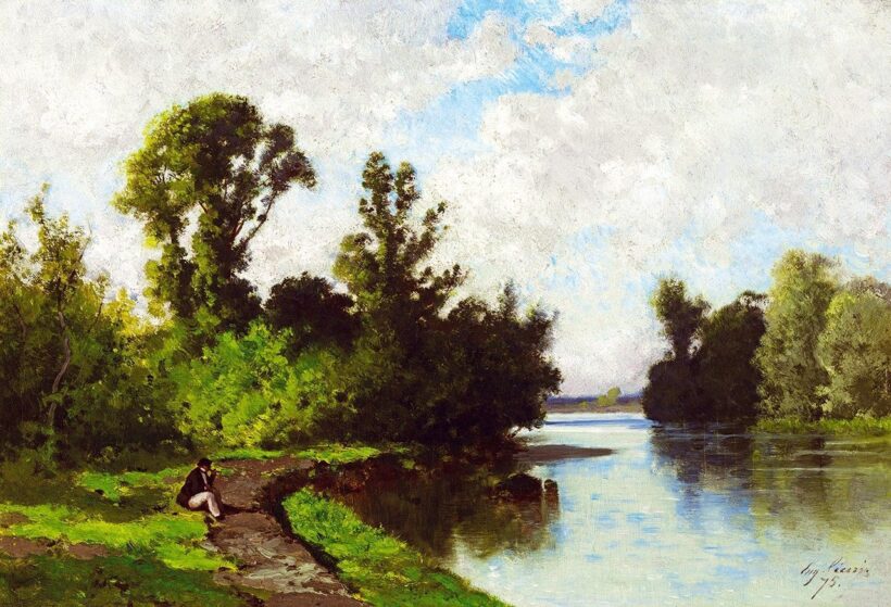 Eugene M. Ciceri:Folyóparton, 1875