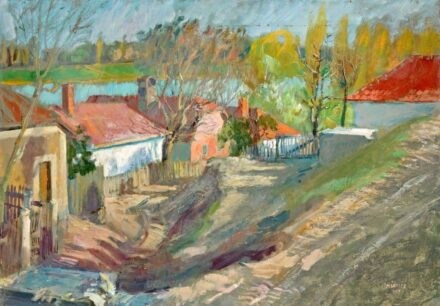 Móritz Sándor (1924-1966): Zebegényi házak, 1959
