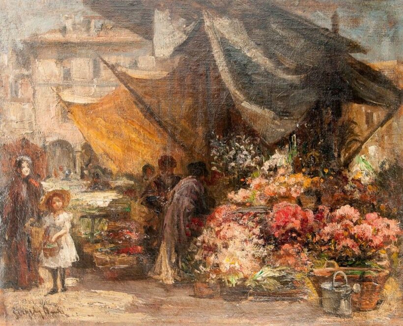Gergely Imre (1868-1957 körül): Virágpiac