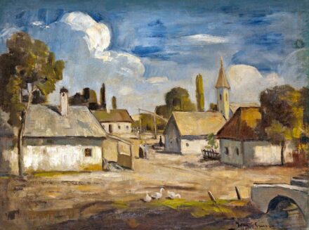 Iványi - Grünwald Béla (Somogysom, 1867 - Budapest, 1940) műhelye : Falu főutcája