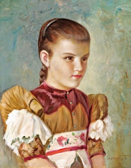 Szőllősi János (1884-?): Leány népviseletben